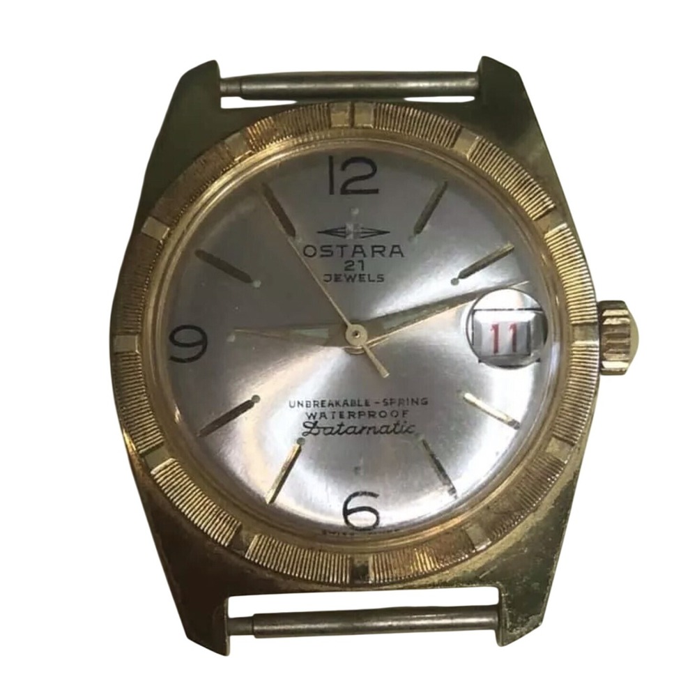 Vintage Ostara 21‎ Jewels Automatic Datamatic Swiss Made Mens Watch